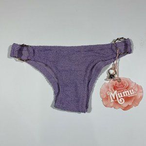 NWT SMYM Purple Textured Cheeky Bikini Bottom Sz S